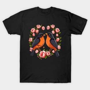 American Robin Valentine Day T-Shirt